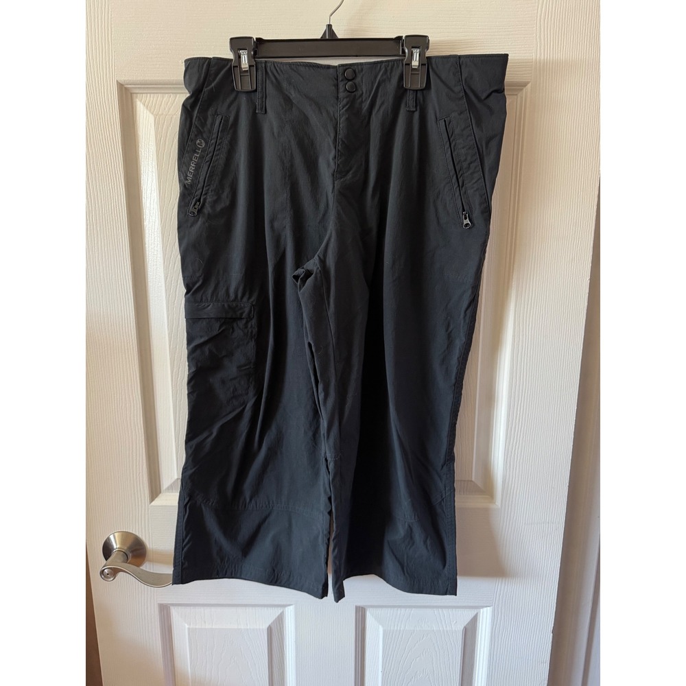 Merrell Hiking Cargo Pants Womens‎ Size 10 Black Stretch Lightweight Capri